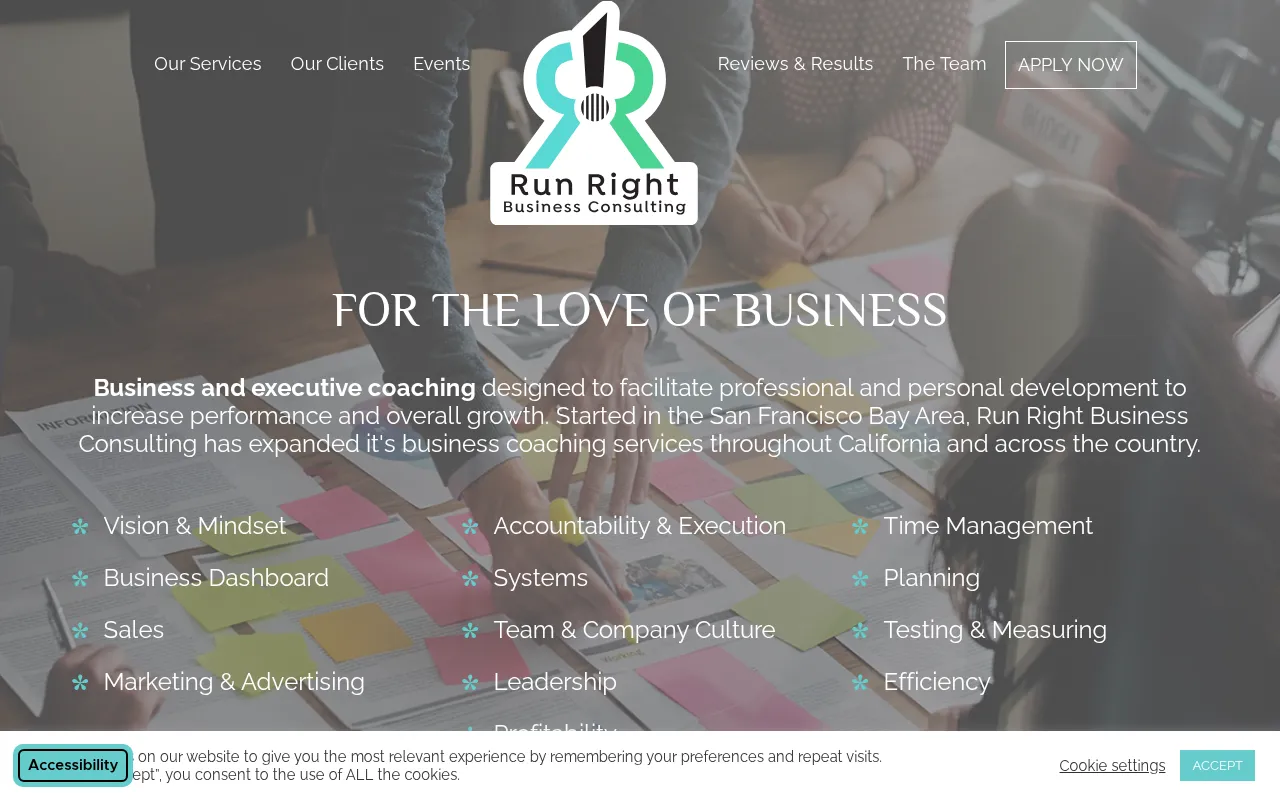 Custom web design for a Bay Area consulting firm.