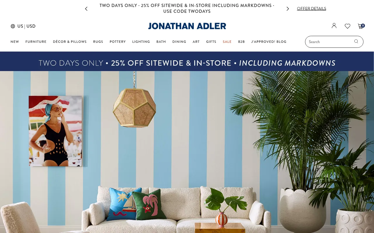 Luxury Home Goods store developed by our SF Shopify agency