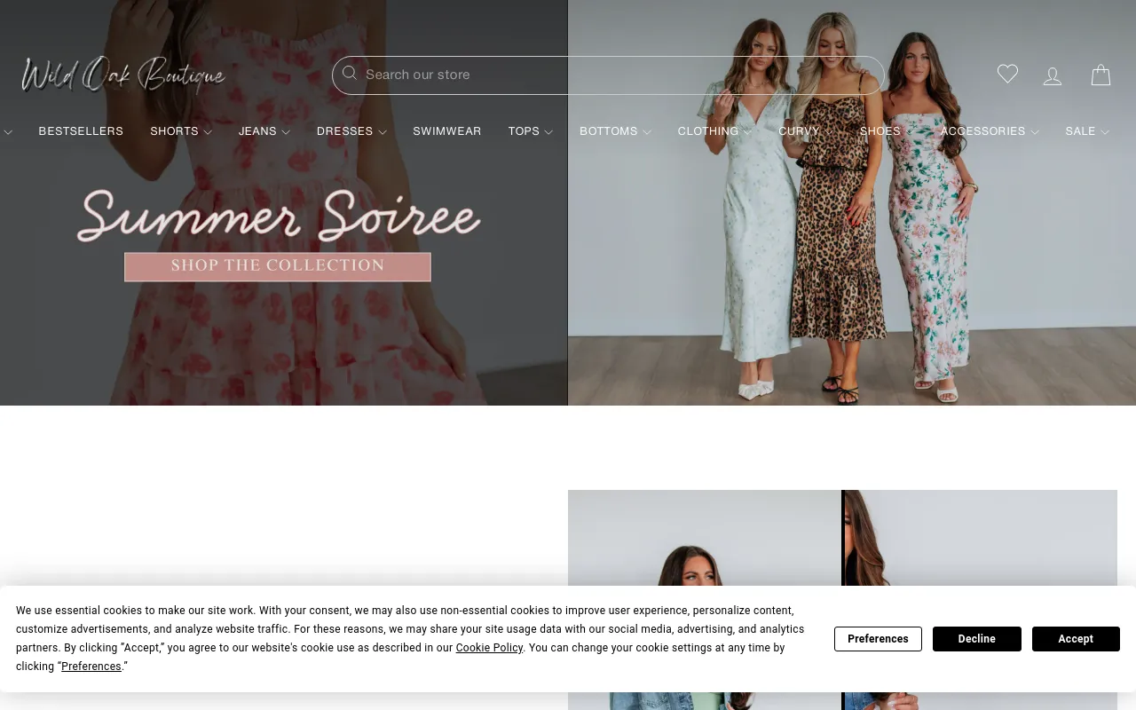 Wild Oak Boutique website designed by our SF web design firm.
